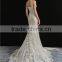 AR-65 Simple Generous Long Lace Sleeveless Bride Dress Mermaid White Tulle Wedding Dress 2016