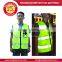 600D fluorescent yellow PU coating oxford reflective vest