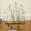 handcrafted wooden model ship