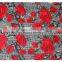In Stock African Big Red Rose Embroidered Dress Fabric Wholesale