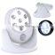 Kawachi Cordless Motion Activated Sensor Light Wall Lamps 360 Degree 6V 7 LEDS Rotation Light