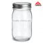 Food Grade Eco 16oz Glass Mason Jar with Metal Tin Lid For Sale