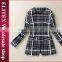 2015 Fashion Black&White Plaid Ladies Overcoat Designs Winter Dress