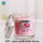 Clear glass filling scented wax