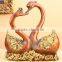 gold resin swan couple decoration, resin statues