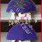Paintedd Spanish fan with wood ribs