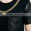 Latest Hip Hop Extra Long Leather Sleeve Tshirt Wholesale