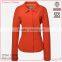 OEM service Women custom warm winter solid orange color long sleeve slim fit jacket