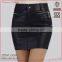 Top fashion fake leather deisgn sexy girls tight skirts with back pockets
