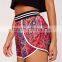 Custom Design Floral Print Hot Shorts Sports Waistband Printed Runner Shorts Multi