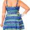 Modern One Piece Plus Size Women Tribal Pattern Swim Dress for Fat Lady Beach Wear