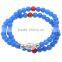 Double Layered Blue Beads Buddha Bracelet Religion Tibet Charm Jewelry