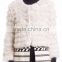 YR960 Genuine Rabbit Raccoon knitted Fur Jacket Bracelet Sleeves Fur Jacket