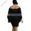 Fashion Women off Shoulder Plus Size Bodycon Bell Sleeve Dress