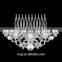 New Flower Bridal Wedding Hair Comb Silver Plated Crystal Hair Accessory