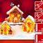 X'mas house with 10 light set Customized european-style creative Christmas decoration house LED night light simulation cookie house resin crafts decoration