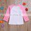 Baby Girl Pink Shirts Letter Print Kids raglan ruffle sleeve Tops for 1-6T