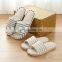 2020 new design indoor house linen fabric wholesale price PVC sole soft antiskid comfortable slide sandals men's slippers