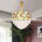 Modern Round Golden Luxury Led Hanging K9 Crystal Chandelier