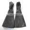 Black High quality sand blasting machine waterproof work dry box safety hand gloves Long Latex glovebox  isolator gloves