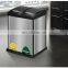 Good feedback stainless steel recycle waste bin 2 two compartments rubbish bin kitchen recycle bin in different color