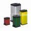 Colorful Stainless Steel Square 6L 12L 20L Color Printing Kitchen Dustbin With Cover
