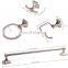 China Washroom Zinc toilet hardware 4 piece set in Brushed nickel restroom sanitary fittings and bathroom accessories