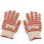 Cotton Outer Cotton Inner BBQ Gloves Barbecue Gloves Oven Gloves Heat Resistant Gloves with Silicone Grip