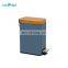 Entry-level basic 6L stainless steel rectangular pedal bin bamboo lid soft close inner bucket home bathroom kitchen trash bin