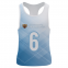2023 hot sublimated singlet with white and blue color