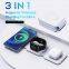 Magnetic 3 In 1 Foldable Wireless Charger For IP 12-15 Watch Earphone 3 in One 15W Fast Portable Carry Travel Magnetic Charger