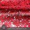 Fashion high quality polyester mesh fabric price per meter for wedding dress with red flowers embroidery