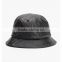 Best seller custom blank black leather bucket hat