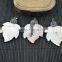 LFD-006P New Style Druzy Leaf Shell Pave Rhinestone Crystal Charms Pendants For Necklace