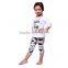 Wholesale Middle Sleeve Shirt Capri Pants Crochet Baby Clothes Kids Fashion Clothing