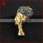 Egyptian queen head, antique gold color stainless steel pendant, metal charms in silver color with pave diamond
