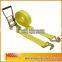 CE certificate 50mm cargo lashing belt/2inch Cargo Ratchet Lashing Straps with cargo lashing strap belt