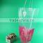 wholesale pp plastic flower gift bag, clear flower plastic bag with handle, plastic foldable flower vase for flowers