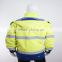 EN1149 EN20471 high visibility yellow winter safety reflective jacket with collapsible inner