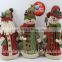 10.5 INCH WHOLESALE PLUSH SITING FABRIC CHRISTMAS GIFT SNOWMAN SANTA CLAUS WITH TREE TINDOOR DECORATION 3ITEM