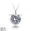 PZA2-133 Exquisite Jewelry For Lady Silver Pendant with Sapphire Blue Color CZ Silver Big Round Pendant