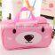 2016 cute bear design cosmetic bag with handle for travel storage
