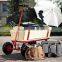 Wooden Sided Garden Cart Platform Trolley Truck Barrow Wagon