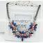 Europe and America Popular Elegant workmanship Crystal and Resin Alloy multi color Flower Charm Necklace in Stock