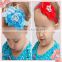 Kids girl knit headband cute rose flower crown elastic colors hairband