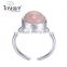 japanese jewelry designers silver copper adjustable finger rings jewelry with pink stone for women
