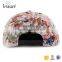 Leather Patch Wholesale Flat Brim Camp Custom Floral 6 Panel Hat