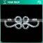 5MM 2MM Clear Crystal Rhinestone Ribbon Rhodium Metal Pair Buckle