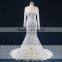 ASAM-03 Real Photos See Through Lace Appliques Long Sleeves Lace-up Back Mermaid Wedding Dresses with Long Train