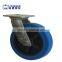 4, 5, 6, 8 inches Blue elastic rubber caster wheel, rubber swivel casters